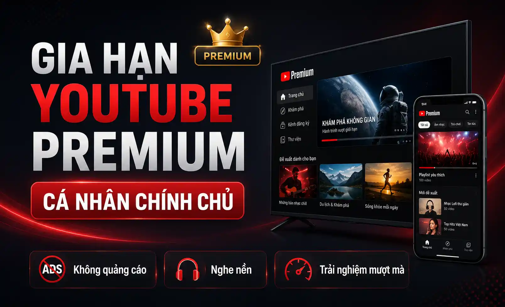 Gia Hạn YouTube Premium Cá Nhân Chính Chủ Gia Hạn YouTube Premium Cá Nhân Chính Chủ