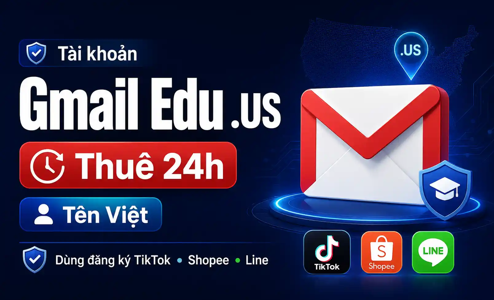 Gmail Edu .US Thuê 24h